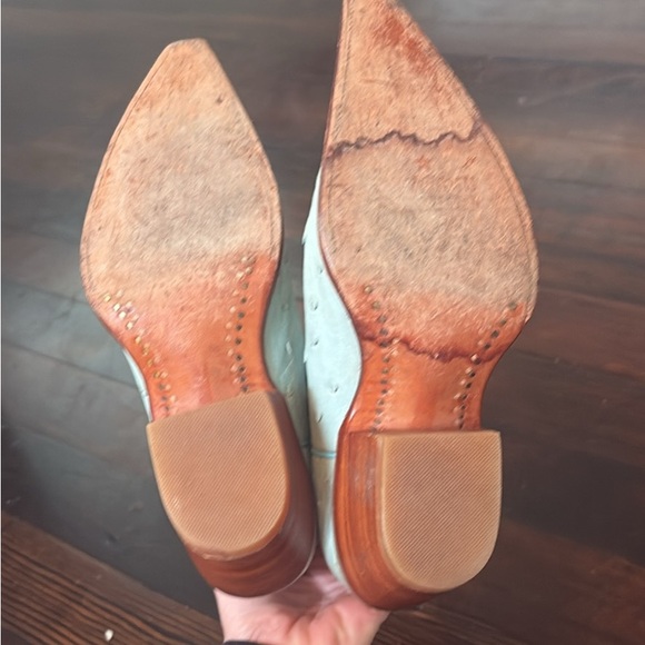 Stylish Blue and Cream Women's Cowboy Boots - Picture 6 of 7